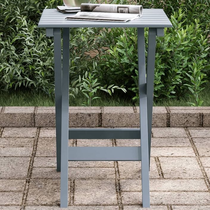 Table d’appoint pliable gris bois de peuplier massif - Photo n°1