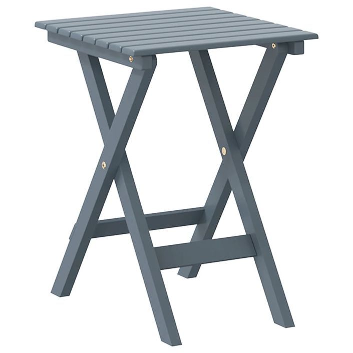 Table d’appoint pliable gris bois de peuplier massif - Photo n°2