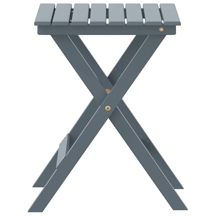 Table d’appoint pliable gris bois de peuplier massif - Photo n°5