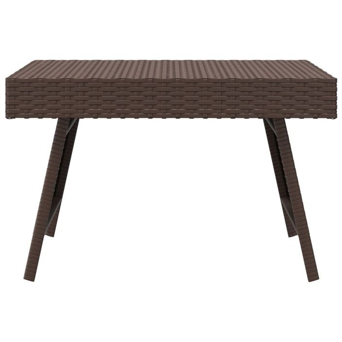 Table d'appoint pliable marron 60x40x38 cm résine tressée - Photo n°3
