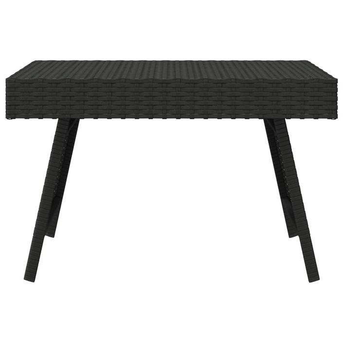 Table d'appoint pliable noir 60x40x38 cm résine tressée - Photo n°3