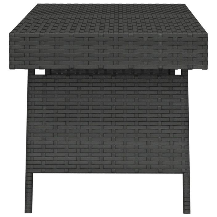 Table d'appoint pliable noir 60x40x38 cm résine tressée - Photo n°4