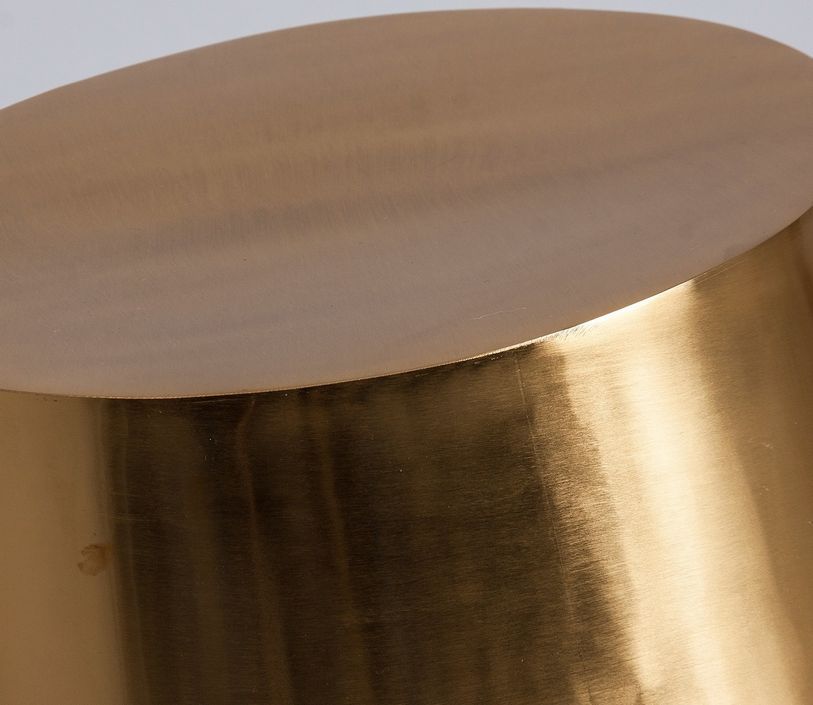 Table d'appoint ronde art déco métal doré et noir Golden - Photo n°2