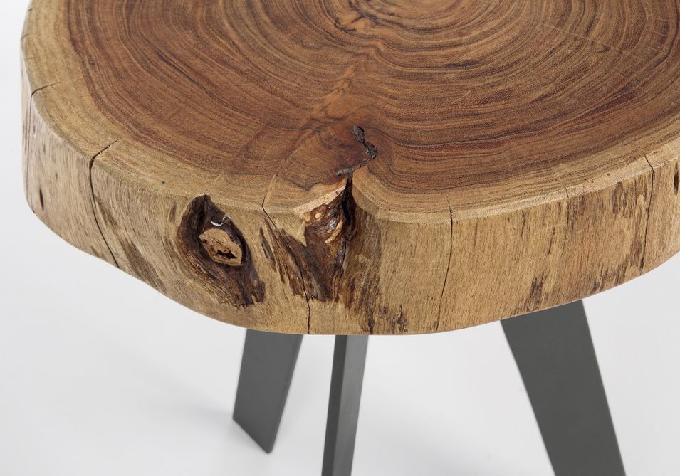 Table d'appoint ronde bois acacia naturel Denia - Lot de 2 - Photo n°2