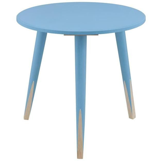 Table d'appoint ronde bois bleu et pieds pin massif Licep - Photo n°1