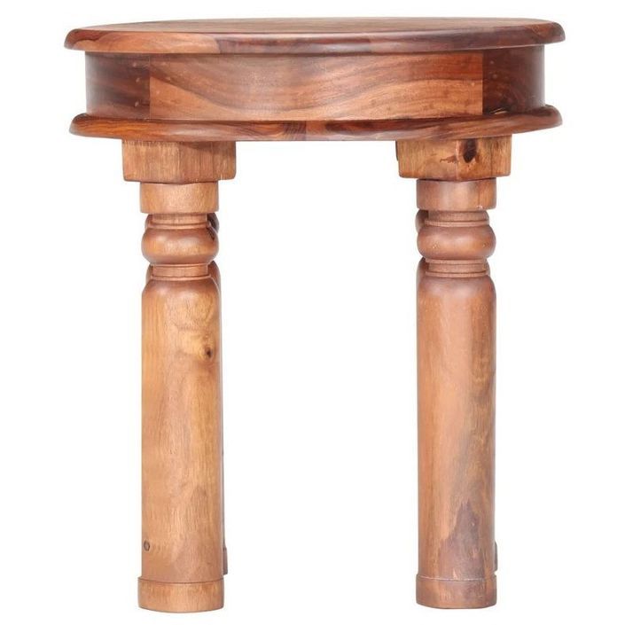 Table d'appoint ronde bois massif foncé Bouri - Photo n°2