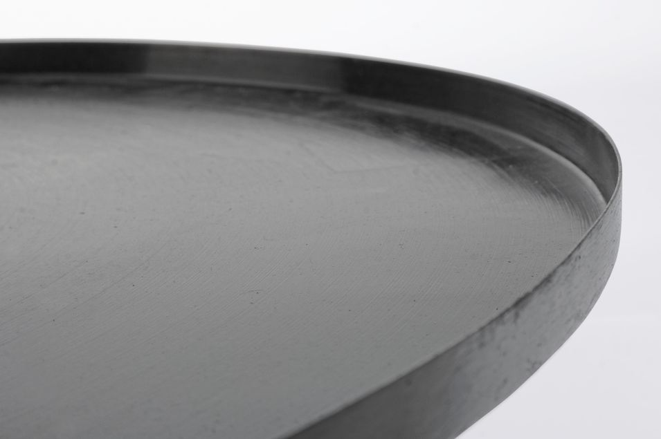 Table d'appoint ronde en acier noir Pita D 80 cm - Photo n°6