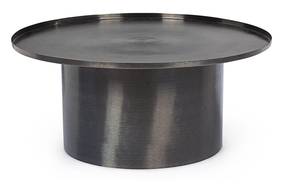 Table d'appoint ronde en acier noir Pita D 80 cm - Photo n°8