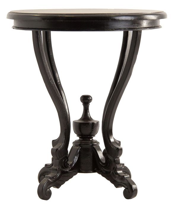 Table d'appoint ronde mahogany massif noir Volut - Photo n°2