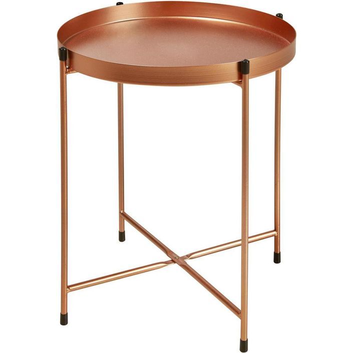 Table d'appoint ronde métal cuivré Renoa D 38 cm - Photo n°2