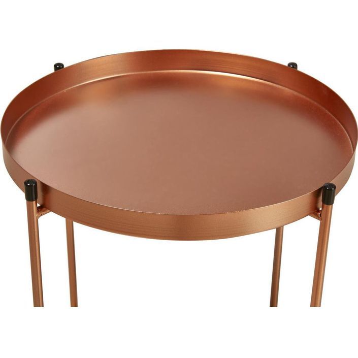 Table d'appoint ronde métal cuivré Renoa D 38 cm - Photo n°3