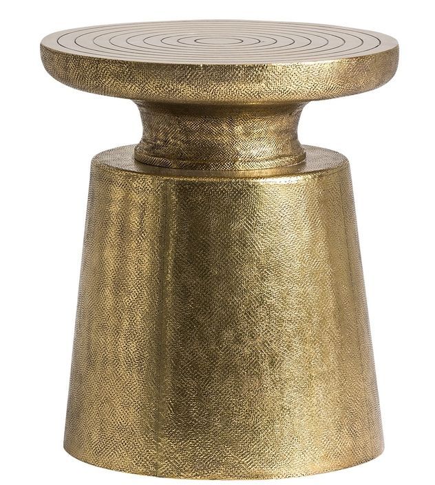 Table d'appoint ronde métal doré Santok - Photo n°1