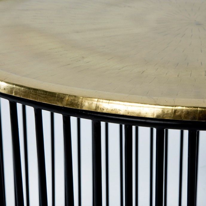 Table d'appoint ronde métal noir et doré Cirade - Photo n°2