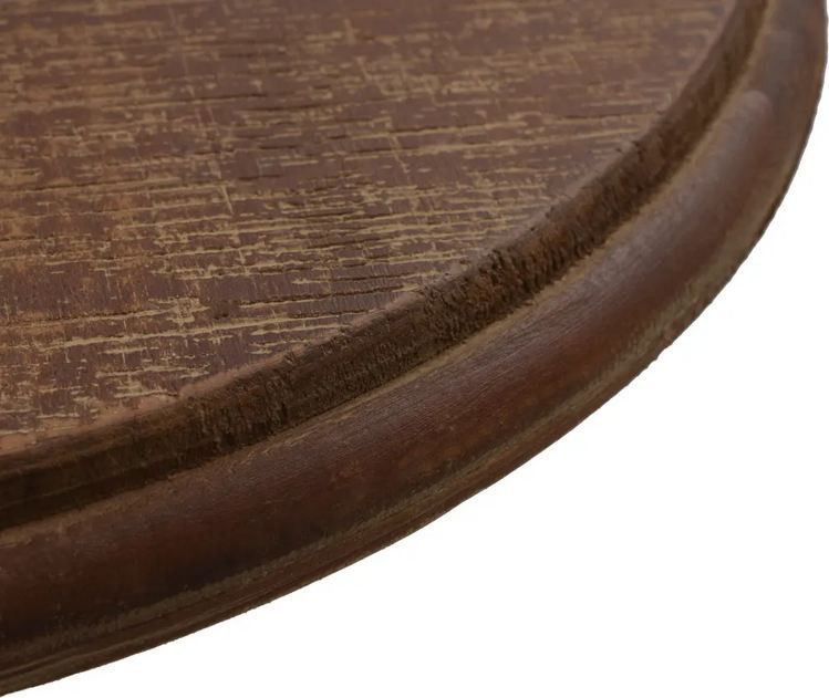 Table d'appoint ronde pin massif foncé et pied métal noir Keral - Photo n°4