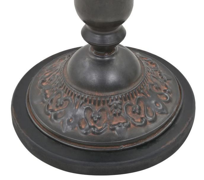 Table d'appoint ronde pin massif foncé et pied métal noir Keral - Photo n°5