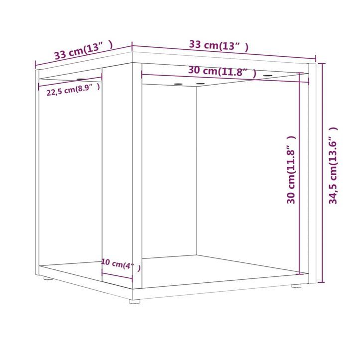 Table d'appoint Sonoma gris 33x33x34,5 cm Bois d'ingénierie - Photo n°7