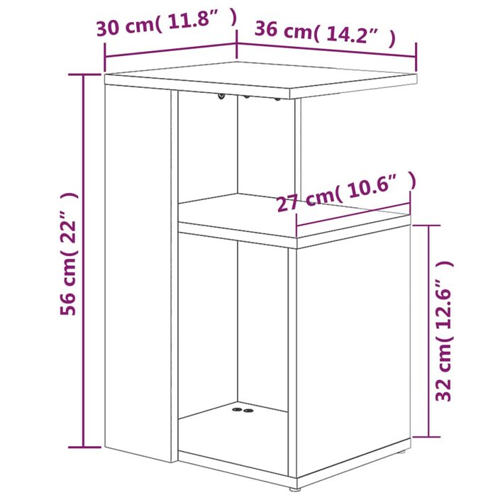 Table d'appoint Sonoma gris 36x30x56 cm Bois d'ingénierie - Photo n°6