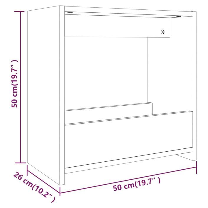 Table d'appoint Sonoma gris 50x26x50 cm Bois d'ingénierie - Photo n°7