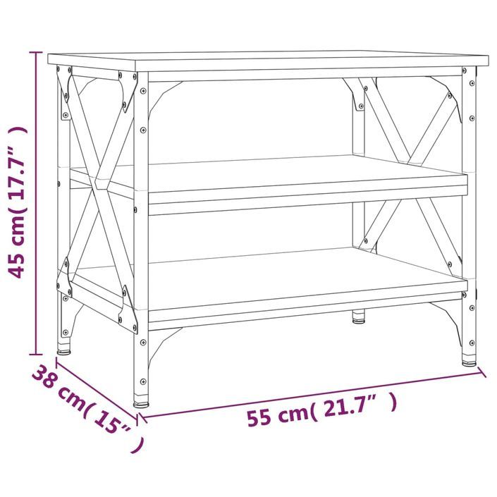 Table d'appoint Sonoma gris 55x38x45 cm Bois d'ingénierie - Photo n°8