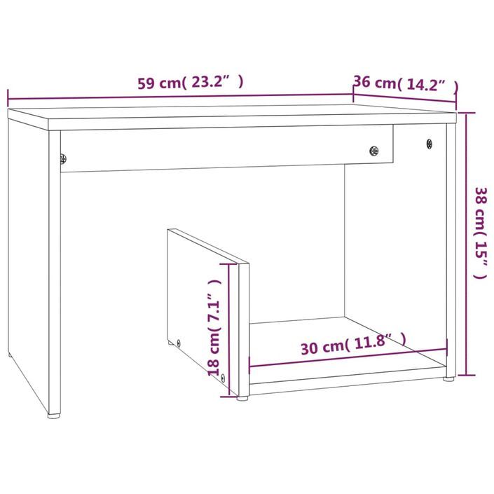 Table d'appoint Sonoma gris 59x36x38 cm Bois d'ingénierie - Photo n°7