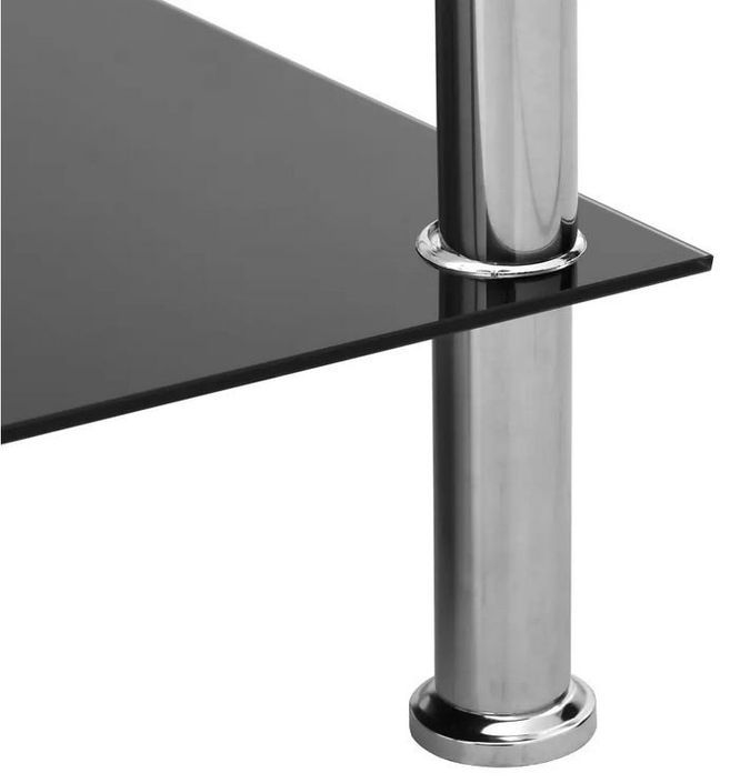 Table d'appoint verre trempé transparent et pieds métal gris Cilae - Photo n°3