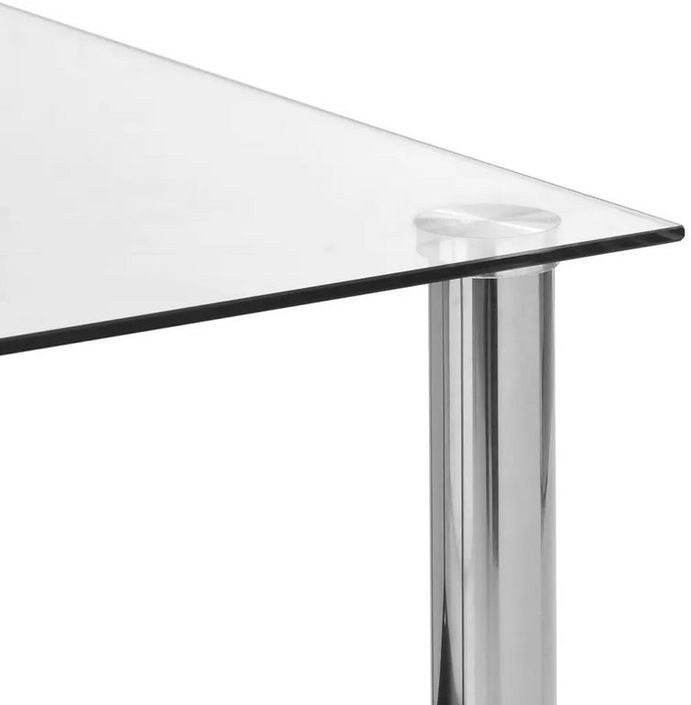 Table d'appoint verre trempé transparent et pieds métal gris Cilae - Photo n°4