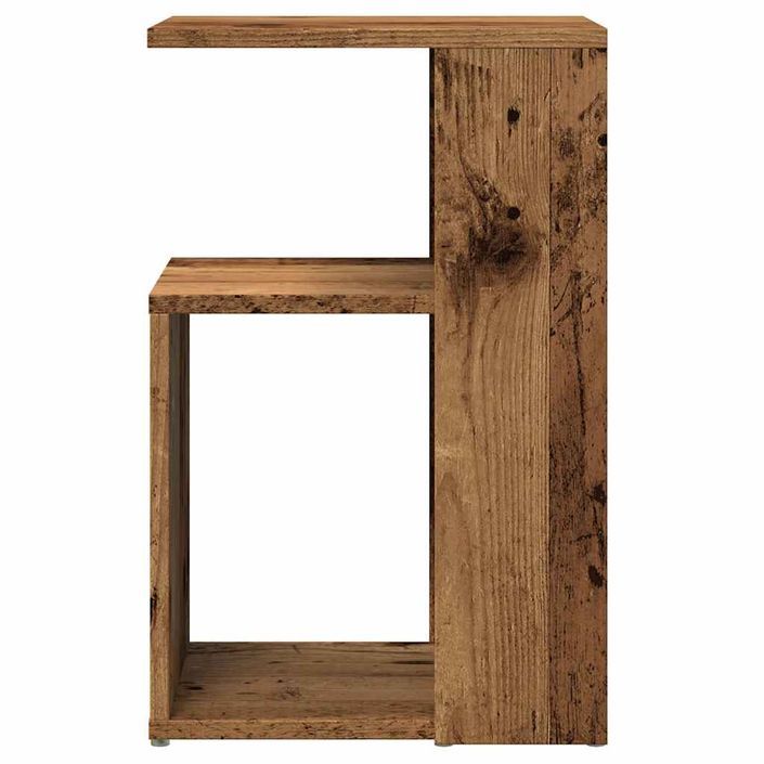 Table d'appoint vieux bois 36x30x56 cm bois d'ingénierie - Photo n°4