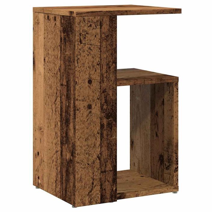 Table d'appoint vieux bois 36x30x56 cm bois d'ingénierie - Photo n°6