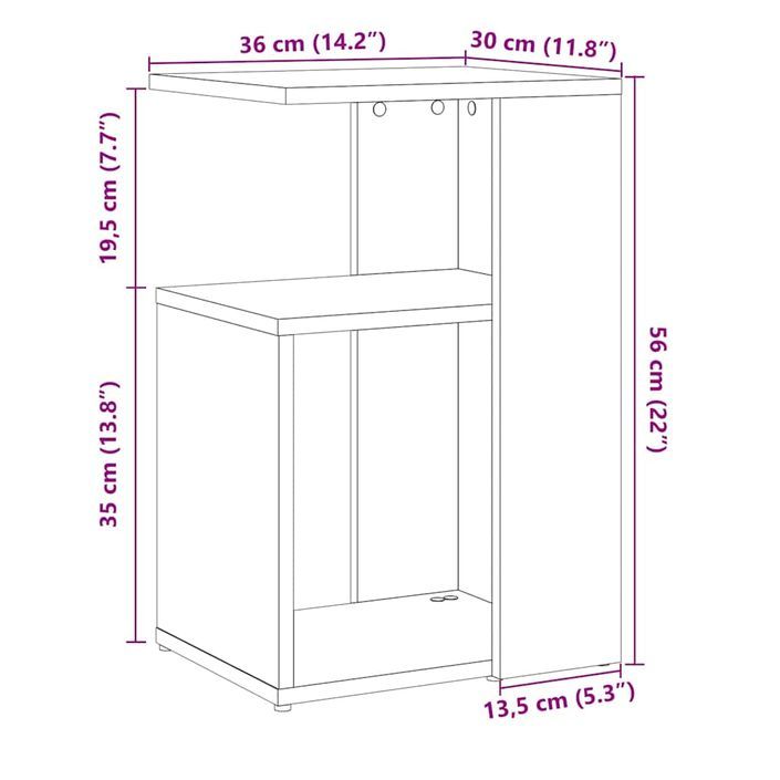 Table d'appoint vieux bois 36x30x56 cm bois d'ingénierie - Photo n°9