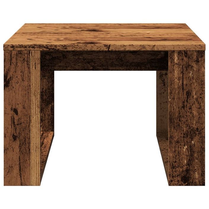 Table d'appoint vieux bois 50x50x35 cm bois d'ingénierie - Photo n°4