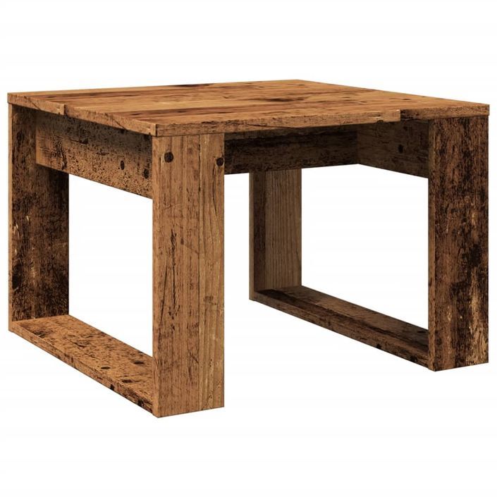 Table d'appoint vieux bois 50x50x35 cm bois d'ingénierie - Photo n°6