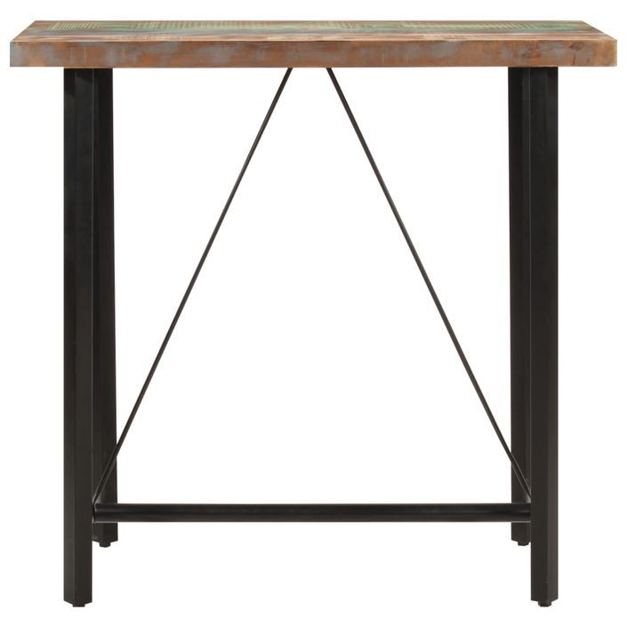 Table de bar 110x55x107 cm bois massif de récupération et fer - Photo n°2