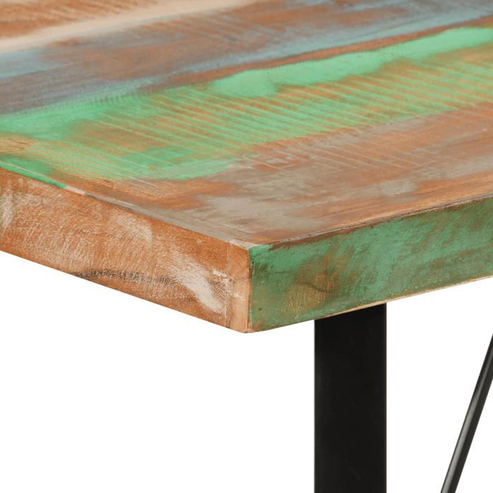 Table de bar 110x55x107 cm bois massif de récupération et fer - Photo n°5