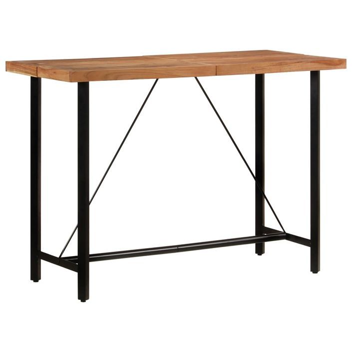 Table de bar 150x70x107 cm bois massif d'acacia et fer - Photo n°1