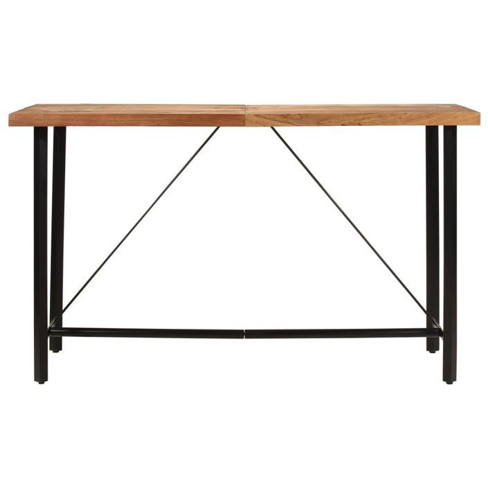 Table de bar 180x70x107 cm bois massif d'acacia et fer - Photo n°2