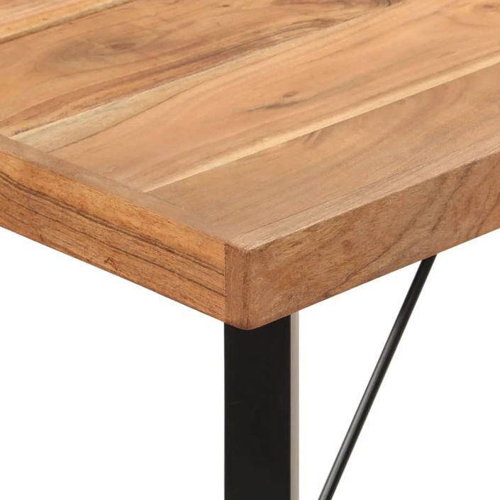 Table de bar 180x70x107 cm bois massif d'acacia et fer - Photo n°6