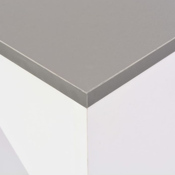 Table de bar amovible avec rangement bois gris et blanc Tekila - Photo n°6