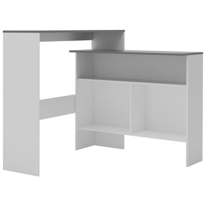Table de bar avec 2 dessus de table Blanc et gris 130x40x120 cm - Photo n°1