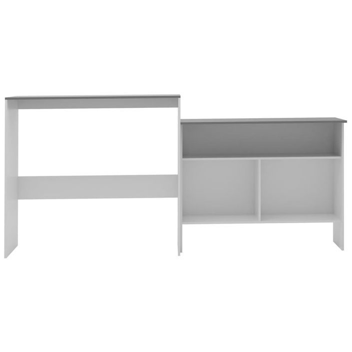 Table de bar avec 2 dessus de table Blanc et gris 130x40x120 cm - Photo n°3