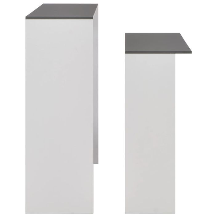 Table de bar avec 2 dessus de table Blanc et gris 130x40x120 cm - Photo n°6