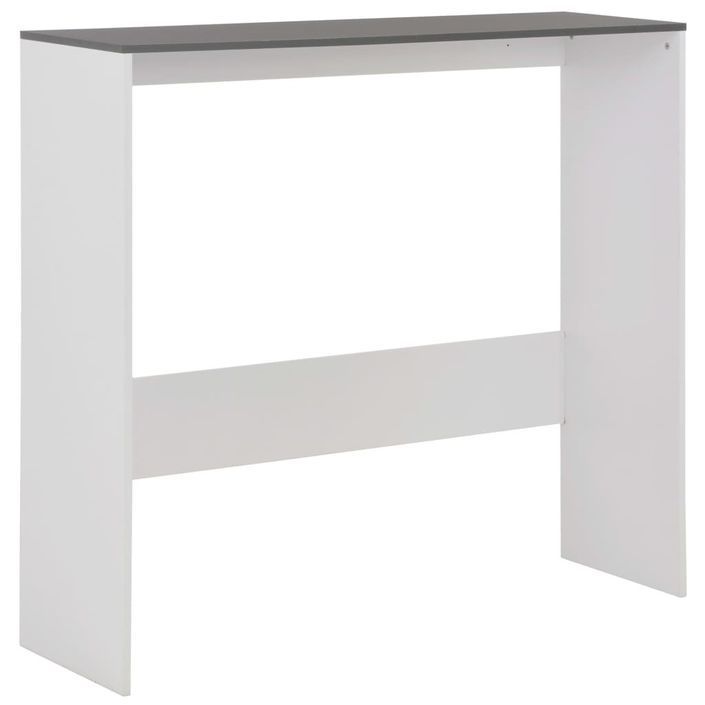 Table de bar avec 2 dessus de table Blanc et gris 130x40x120 cm - Photo n°7