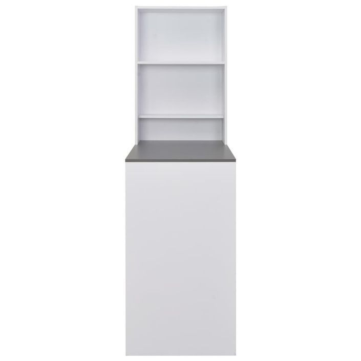 Table de bar avec armoire de rangement gris et blanc Klarys - Photo n°4