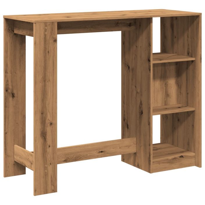 Table de bar avec étagère chêne artisanal bois d'ingénierie - Photo n°6