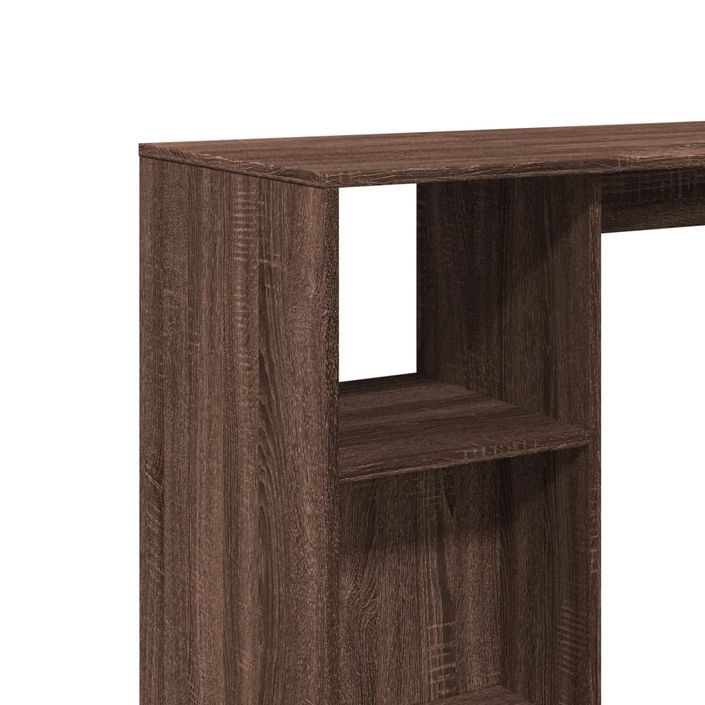 Table de bar avec étagère chêne marron bois d'ingénierie - Photo n°7