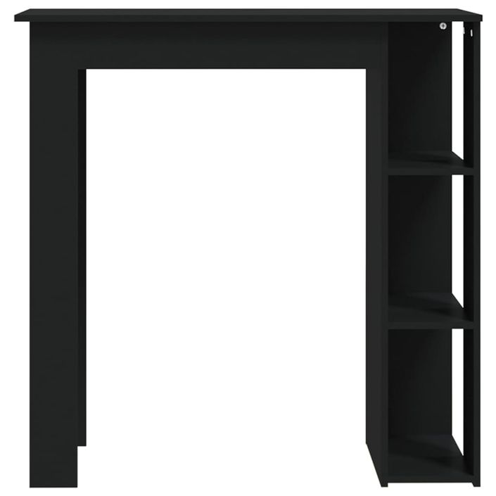 Table de bar avec étagère Noir 102x50x103,5cm Bois d'ingénierie - Photo n°3