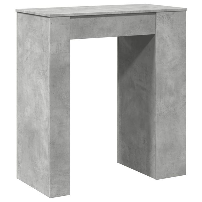 Table de bar avec étagères gris béton bois d'ingénierie - Photo n°6