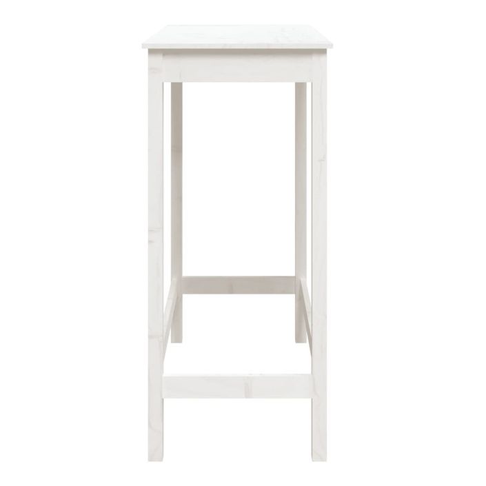 Table de bar blanc 100x50x110 cm bois massif de pin - Photo n°6