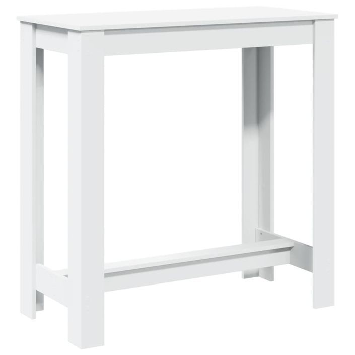 Table de bar blanc 102x50x103,5 cm bois d'ingénierie - Photo n°2