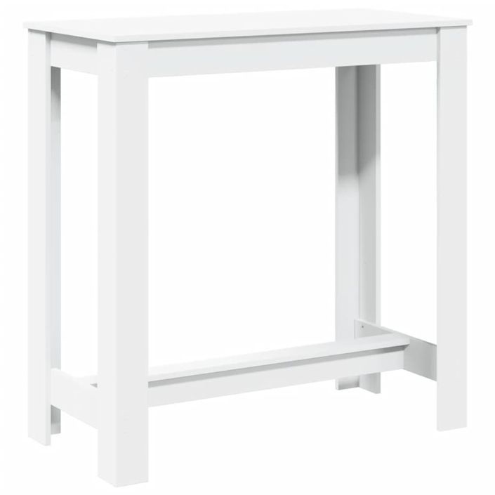 Table de bar blanc 102x50x103,5 cm bois d'ingénierie - Photo n°6