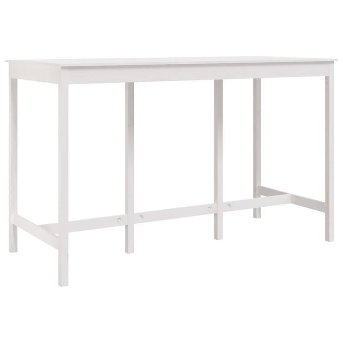 Table de bar Blanc 180x80x110 cm Bois massif de pin - Photo n°1